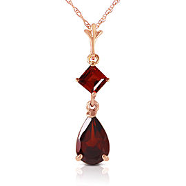 2 CTW 14K Solid Rose Gold Laughter Garnet Necklace