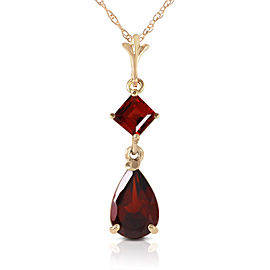 2 CTW 14K Solid Gold Love Under The Rain Garnet Necklace