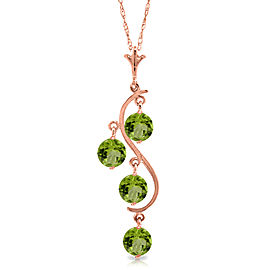 2.25 CTW 14K Solid Rose Gold Grape Peridot Necklace