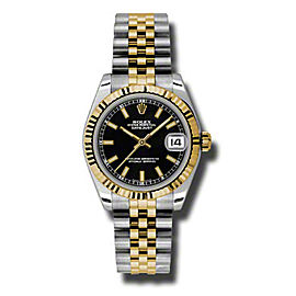 Rolex Datejust Steel and Yellow Gold Black Stick Dial 31mm Watch