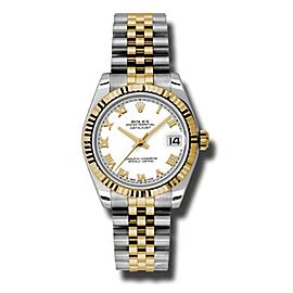 Rolex Datejust Steel and Yellow Gold White Roman Dial 31mm Watch