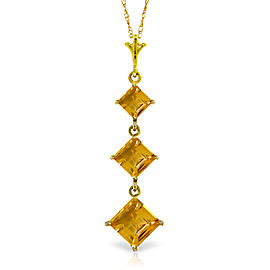 2.4 CTW 14K Solid Gold Melting Flames Citrine Necklace