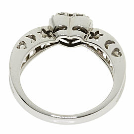 Ponte Vecchio 18k White Gold Heart motif Ring LXGQJ-1116