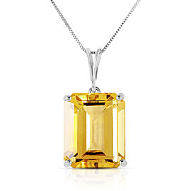 6.5 CTW 14K Solid White Gold Necklace Octagon Citrine