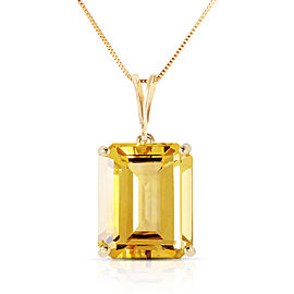 6.5 CTW 14K Solid Gold Necklace Octagon Citrine