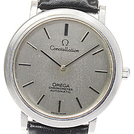 OMEGA Constellation Stainless Steel/leather Automatic Watch Skyclr-434