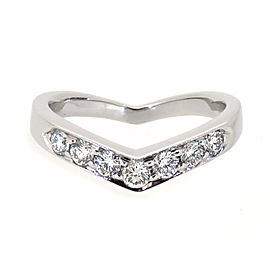 Tiffany & Co. Platinum Curved Heart Diamond Band Ring