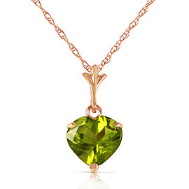 1.15 CTW 14K Solid Rose Gold Proud Heart Peridot Necklace