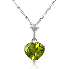 1.15 CTW 14K Solid White Gold Warmer Climate Peridot Necklace