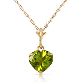 1.15 CTW 14K Solid Gold Leap Of Heart Peridot Necklace