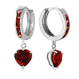 4.1 CTW 14K Solid White Gold How Sweet The Night Garnet Earrings