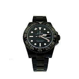 Rolex GMT Master II Stainless Steel Black Dial Anodized Watch