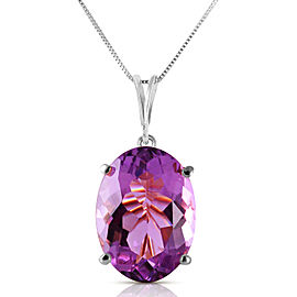 7.55 CTW 14K Solid White Gold Necklace Oval Purple Amethyst