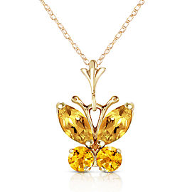 0.6 CTW 14K Solid Gold Butterfly Necklace Citrine