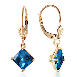 3.2 CTW 14K Solid Gold Demeter Blue Topaz Earrings