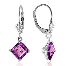 3.2 CTW 14K Solid White Gold Treasure Of Values Amethystsyt Earrings