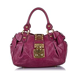 Vitello Lux Bauletto Aperto Leather Satchel