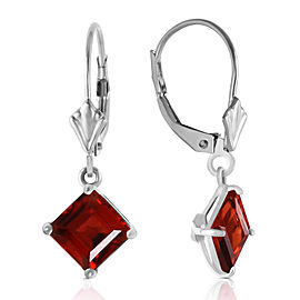 3.2 CTW 14K Solid White Gold Smile From The Heart Garnet Earrings