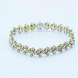 Tiffany & Co Jean Schlumberger 18K Yellow Gold Lynn Diamond Bracelet 2.77 tcw