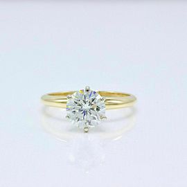 Leo Diamond Engagement Ring Round 1.57 cts I VS2 in 14K Yellow Gold IGI Report