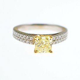 Fancy Yellow Diamond Engagement Ring 1.62 tcw Radiant Pave Diamonds $15000 Value