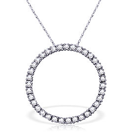 0.52 CTW 14K Solid White Gold Diamond Circle Of Love Necklace