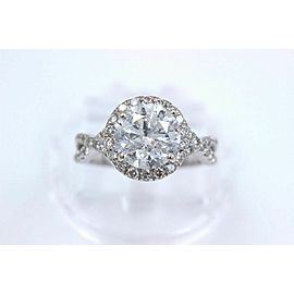 Diamond Engagement Ring Halo Design Rounds 2.95 tcw 14k White Gold $20,000 Value