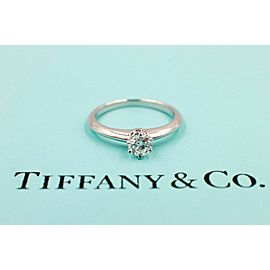 Tiffany & Co Platinum Diamond Engagement Ring Round 0.28 ct D IF $5500 Retail