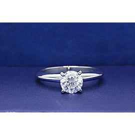 Leo Diamond Engagement Ring Round 0.99 ct H SI1 14k White Gold $9,000 Retail