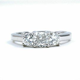 Blue Nile 3 Stone Platinum Diamond Engagement Ring Cushions0.96 tcw $6775 Retail