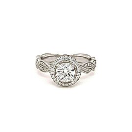 Simon G Diamond Engagement Ring Twisted Design Halo 1.15 TCW $10,000 Retail