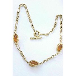 David Yurman Citrine 18k Yellow Gold Toggle Necklace