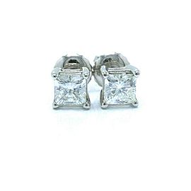 Celebration Princess Diamond Stud Earrings 0.98 tcw 18k White Gold $6,000 Retail