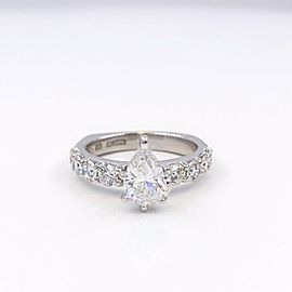 A.JAFFE Pear Shape 1.61 tcw Diamond Engagement Ring 18kt White Gold IGI