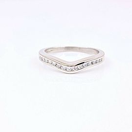 A. JAFFE Round Diamond Classic V Signature Wedding Band Ring Platinum #11