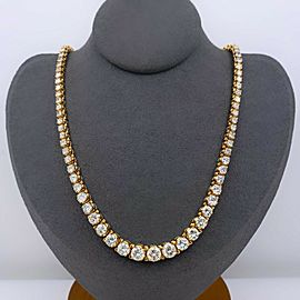 12.00 tcw Round Diamond Riviera Necklace 14 kt Yellow Gold