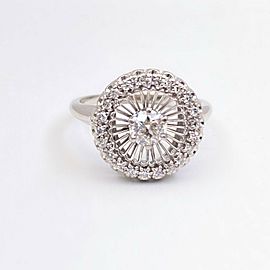 Antique Art Deco Old European 0.70 tcw Diamond Halo Ring 18K White Gold