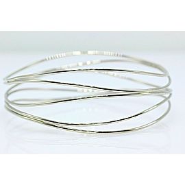 Tiffany & Co Elsa Peretti 18K White Gold 5 Row Wave Bracelet $3,500 Retail