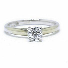 Leo Round Diamond Solitaire Engagement Ring 0.50 cts I SI2 14k White Gold