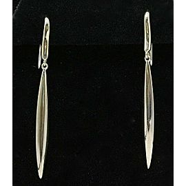 Tiffany & Co 18K White Gold Feather Hook Dangle Earrings