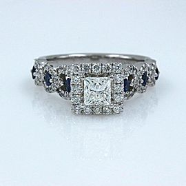 VERA WANG Love Engagement Ring Diamond and Sapphire 1.00 tcw 14k White Gold