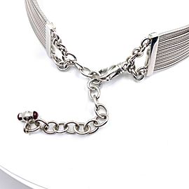 Round Brilliant Diamonds 1.75 tcw 18kt White Gold Cable Design Choker Necklace