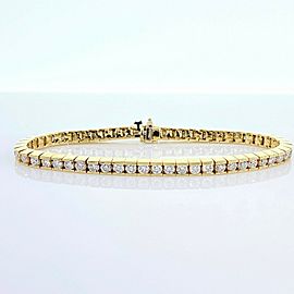 Round Brilliant Diamonds Channel Set 6.00 tcw 14K Yellow Gold Tennis Bracelet