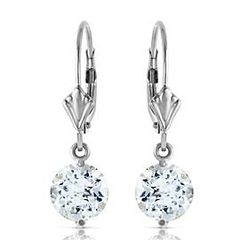 3.1 CTW 14K Solid White Gold Complacency Aquamarine Earrings