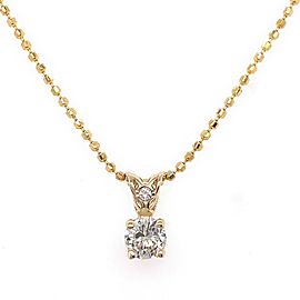 Round Diamond 0.40 tcw Solitaire Pendant Necklace 14kt Yellow Gold