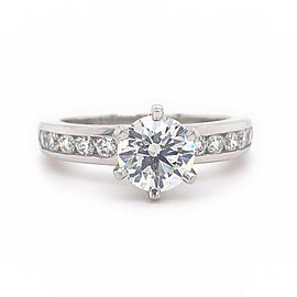 TIFFANY & CO Round Diamond 1.34 tcw Channel Set Diamond Band Engagement Ring