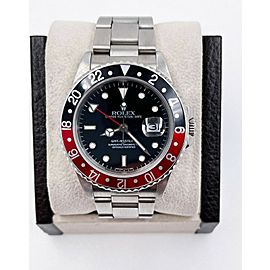 Rolex GMT Master II 16760 Fat Lady Coke Red Black Bezel Stainless Steel