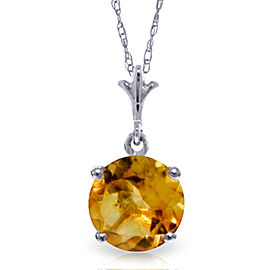 1.15 CTW 14K Solid White Gold Speak To My Heart Citrine Necklace