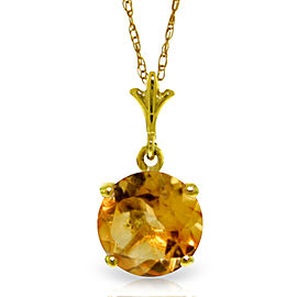 1.15 CTW 14K Solid Gold In Love Citrine Necklace