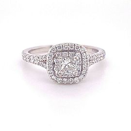 Neil Lane Double Halo Princess Diamond 1 tcw Engagement Ring 14kt White Gold